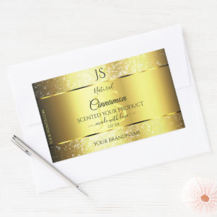 Luxurious Gold Glitter Product Label with Monogram