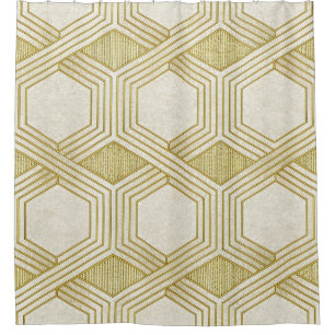 Luxurious Gold Hexagon Pattern - Marble Texture