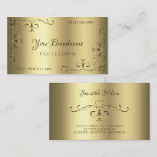 Luxurious Gold Ornate Corners Elegant Golden Decor Business Card