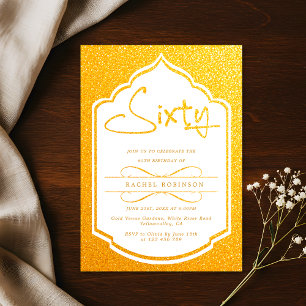 Luxurious Gold Script 60TH Birthday Party Invitation