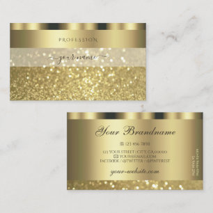 Luxurious Gold Shimmer Sparkling Glitter Glamourou Business Card