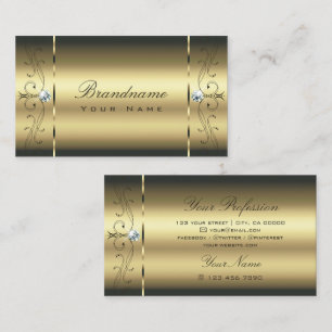 Luxurious Gold Squiggled Jewels Glamorous Golden Business Card