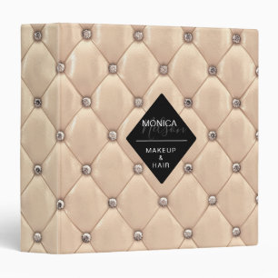 luxurious gold tufted monogram binder
