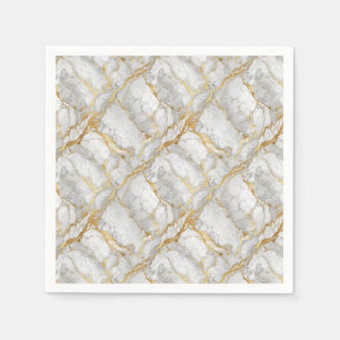 Luxurious Gold Vein White Marble Stone Design Napkin