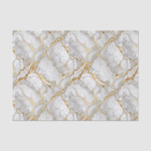 Luxurious Gold Vein White Marble Stone Design Tissue Paper