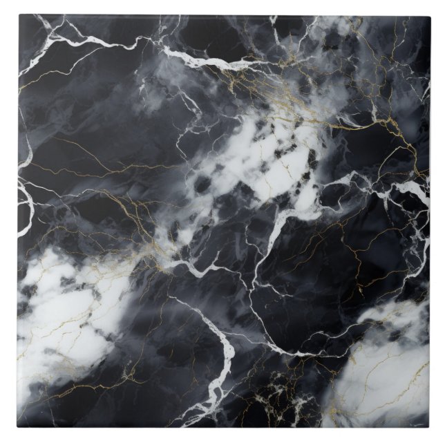 Luxurious Gold Veined Marble Tile (Front)