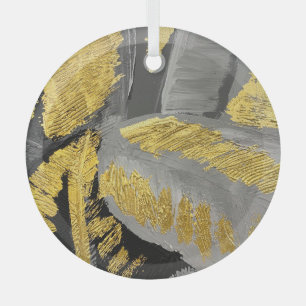Luxurious Gold: Vintage Grunge Texture. Glass Ornament