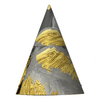 Luxurious Gold: Vintage Grunge Texture. Party Hat