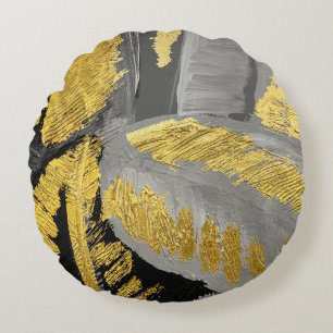 Luxurious Gold: Vintage Grunge Texture. Round Pillow