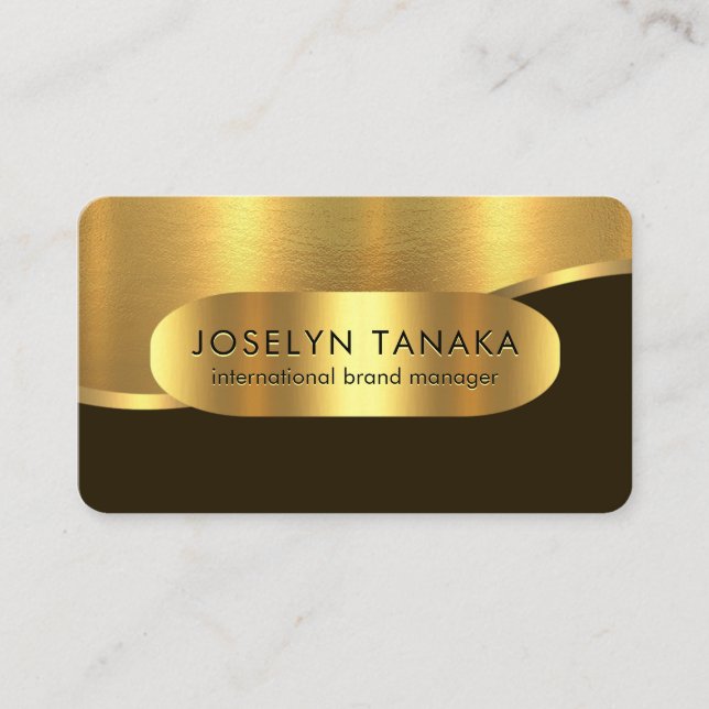 Luxurious Gold Wave Layers COO Business Card (Front)