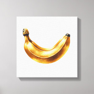 Luxurious golden banana canvas print