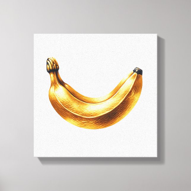 Luxurious golden banana canvas print (Front)