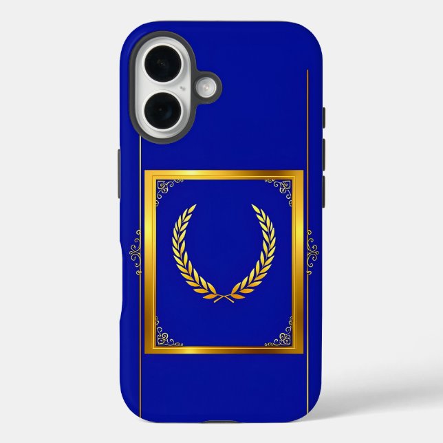 Luxurious Golden Laurel in Rectangular Frame Case-Mate iPhone Case (Back)