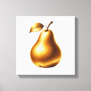 Luxurious golden pear canvas print