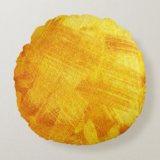 Luxurious golden texture, abstract background. round pillow (Front)
