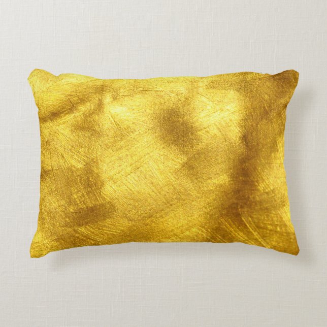 Luxurious Golden Texture Design Accent Pillow (Front)