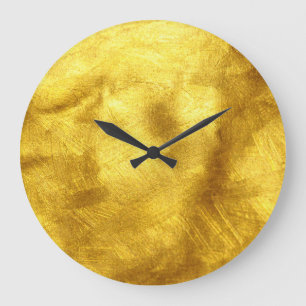 Luxurious Golden Texture Design Large Clock