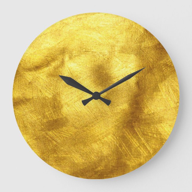 Luxurious Golden Texture Design Large Clock (Front)