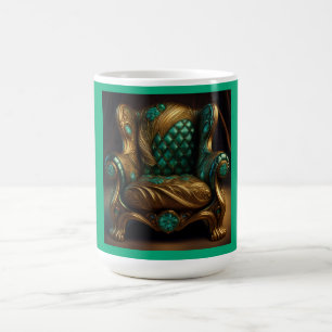 Luxurious Green And Gold Armchair Coffee Mug
