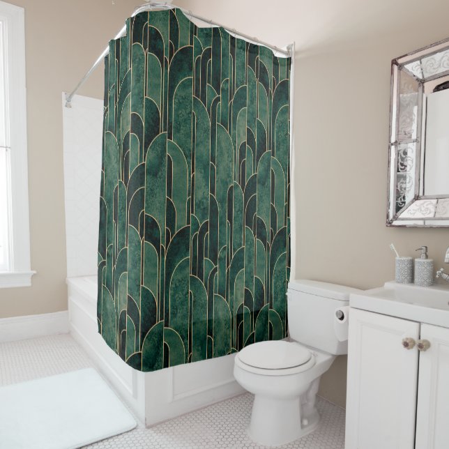 Luxurious Green and Gold Art Deco Pattern (In Situ)