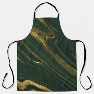 Luxurious Green Onyx: Golden Marble. Apron