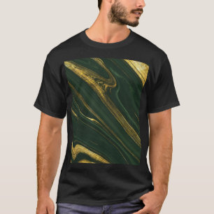 Luxurious Green Onyx: Golden Marble. T-Shirt