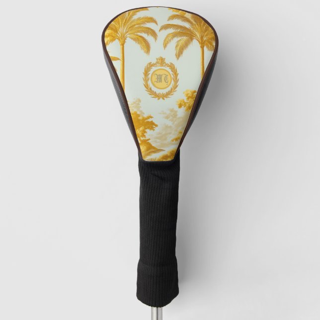Luxurious Imperial Gold Palm Tree Golf Head Cover (Front)