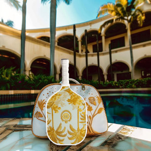 Luxurious Imperial Monogrammed Gold Palm Tree  Pickleball Paddle