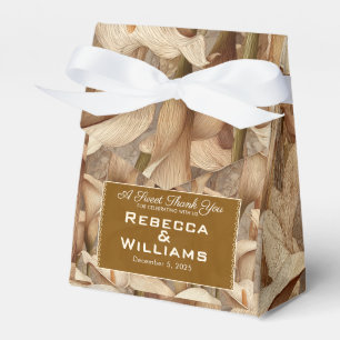 Luxurious Ivory Calla Lilies Themed Traditional  Favor Box