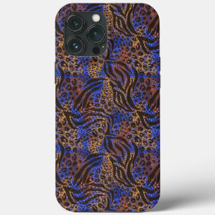 Luxurious Leopard and Zebra Print Pattern iPhone 13 Pro Max Case