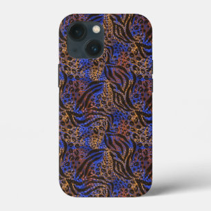 Luxurious Leopard and Zebra Print Pattern iPhone 13 Mini Case