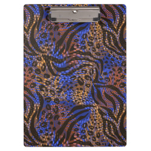 Luxurious Leopard and Zebra Print Pattern Clipboard