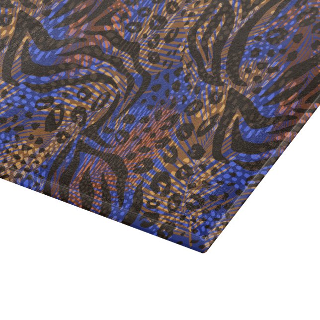 Luxurious Leopard and Zebra Print Pattern Cutting Board (Corner)
