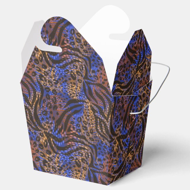 Luxurious Leopard and Zebra Print Pattern Favor Box (Opened)