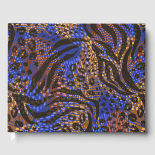 Luxurious Leopard and Zebra Print Pattern Guest Book