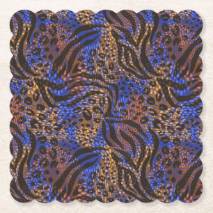 Luxurious Leopard and Zebra Print Pattern Paper Coaster