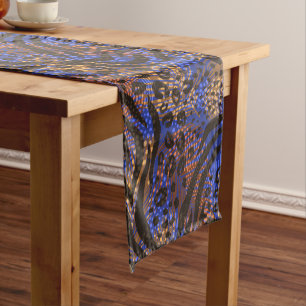 Luxurious Leopard and Zebra Print Pattern Short Table Runner