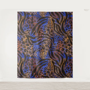 Luxurious Leopard and Zebra Print Pattern Tapestry