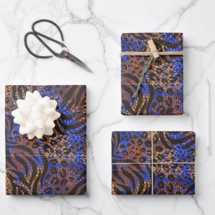 Luxurious Leopard and Zebra Print Pattern Wrapping Paper Sheet