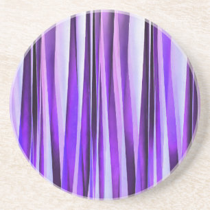 Luxurious Lilac, Purple and Silver Stripy Pattern Coaster