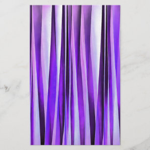 Luxurious Lilac, Purple and Silver Stripy Pattern Stationery