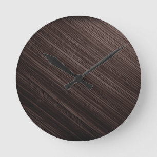 Luxurious Mahogany Wood Look Background Round Clock