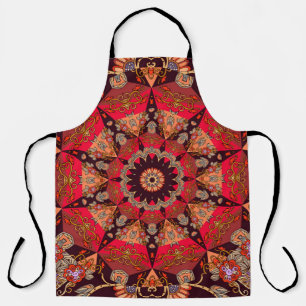 Luxurious mandala seamless, starry floral. apron