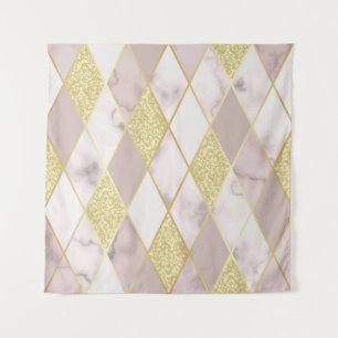 Luxurious Marble Golden Geometric Tapestry