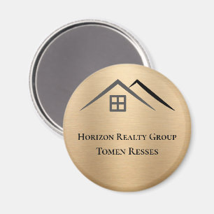 Luxurious Metallic Gold Real Estate Magnet