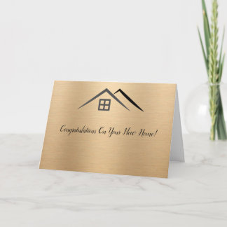 Luxurious Metallic Gold Real Estate Thank You Card