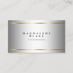 Luxurious Minimalist White Gold Business Card