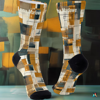 Luxurious Modern Abstract Earth-tone custom Socks