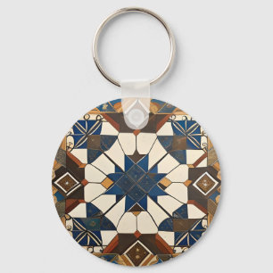 Luxurious Moroccan Zellige patterns Keychain
