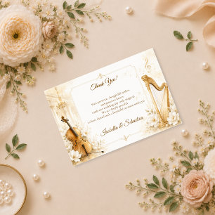 Luxurious Musical Elegance Wedding Thank You Card